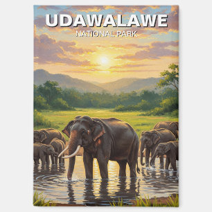 Olifanten in het Udawalawe National Park in Sri La Magneet