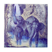 Olifanten in het water tegeltje (Voorkant)