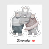 Olifanten in Liefde Sticker (Vel)