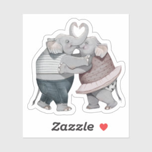 Olifanten in Liefde Sticker