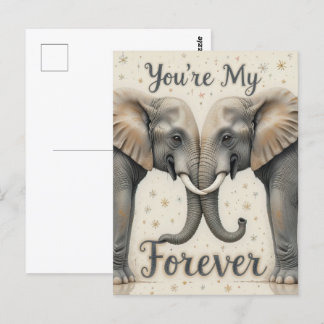 Olifanten in liefde voor de kunst briefkaart
