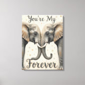 Olifanten in liefde voor de kunst canvas afdruk (Voorkant)