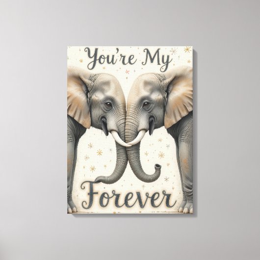Olifanten in liefde voor de kunst canvas afdruk (Voorkant)