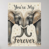 Olifanten in liefde voor de kunst poster (Voorkant)