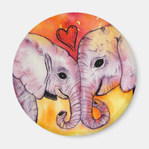 Olifanten in Love Magnet