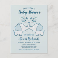 Olifanten in Navy & Mint Baby Boy Twins Douche