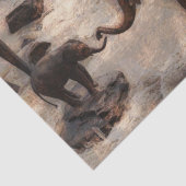 Olifanten in waterverf tissuepapier (Detail)