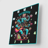 Olifanten jammen tijdens een carnaval! vierkante klok (Hoek)