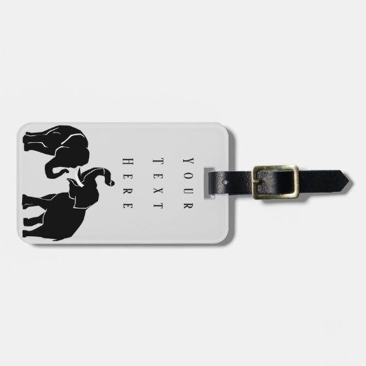 Olifanten - Jouw tekst toevoegen / Naam - Bagagelabel (Voorkant horizontaal)