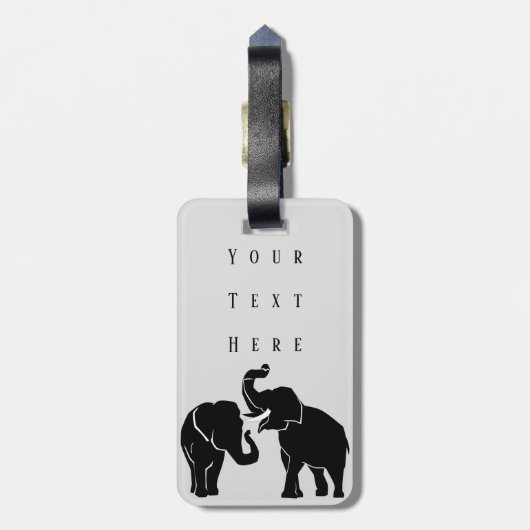 Olifanten - Jouw tekst toevoegen / Naam - Bagagelabel (Achterkant verticaal)