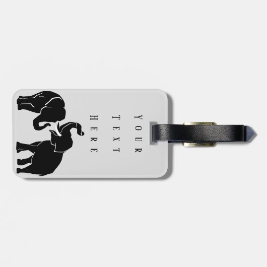 Olifanten - Jouw tekst toevoegen / Naam - Bagagelabel (Achterkant horizontaal)