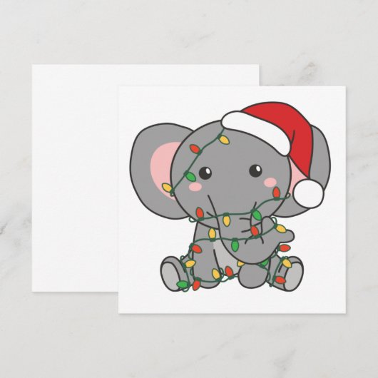 Olifanten Kerst Winter Dieren Olifanten Uitnodigin Kaart (Voorkant / Achterkant)