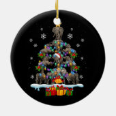 Olifanten Kerstboom Olifant Lover Dier Wil Keramisch Ornament (Achterkant)