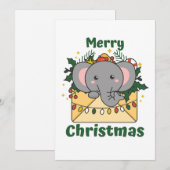 Olifanten Kerstbrief Winter Dieren Olifanten Feestdagenkaart (Voorkant / Achterkant)