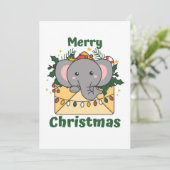 Olifanten Kerstbrief Winter Dieren Olifanten Feestdagenkaart (Staand voorkant)