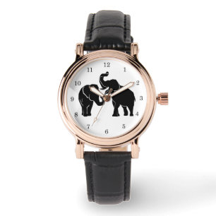 Olifanten Koppel Kijken Familie Cadeau Horloge