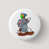 Olifanten krijgen grote vuile voeten Button (Voorkant)