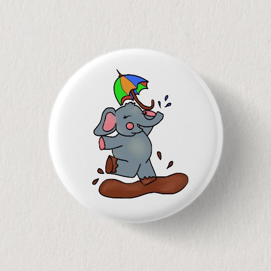 Olifanten krijgen grote vuile voeten Button (Voorkant)