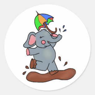 Olifanten krijgen grote vuile voeten Stickers