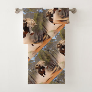 Olifanten kunnen springen, badhanddoeken set bad handdoek
