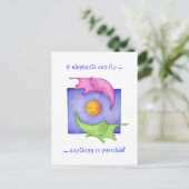 Olifanten kunnen vliegen! Briefkaart (Staand voorkant)