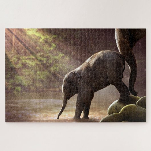 Olifanten Legpuzzel (Horizontaal)