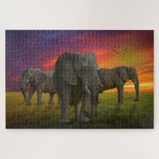 Olifanten Legpuzzel (Horizontaal)