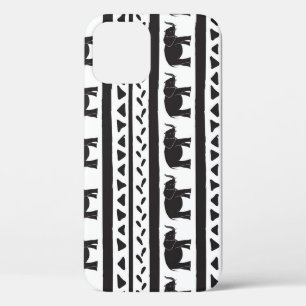 Olifanten, lijnen, driehoeken, decoratief naadloos Case-Mate iPhone case