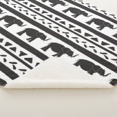 Olifanten, lijnen, driehoeken, decoratief naadloos sherpa deken (3/4)