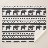 Olifanten, lijnen, driehoeken, decoratief naadloos sherpa deken (Voorkant (horizontaal))