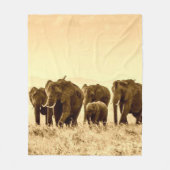 Olifanten lopen Fleece Deken (Voorkant)