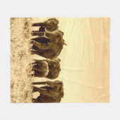 Olifanten lopen Fleece Deken (Voorkant (Horizontaal))