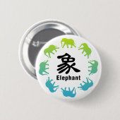 Olifanten lopen in cirkel ronde button 5,7 cm (Voorkant /achterkant)
