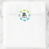 Olifanten lopen in cirkel ronde sticker (Tas)