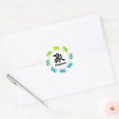 Olifanten lopen in cirkel ronde sticker (Envelop)