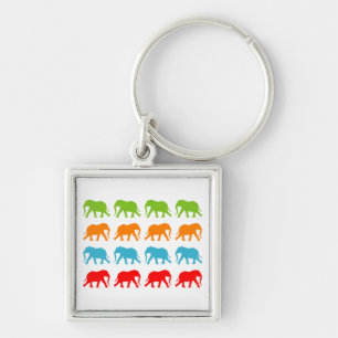 Olifanten lopen patroon sleutelhanger