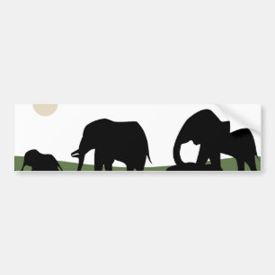 Olifanten lopende Bumpersticker