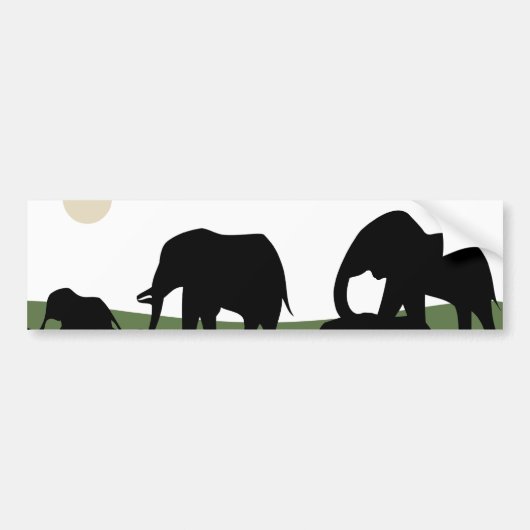 Olifanten lopende Bumpersticker (Voorkant)