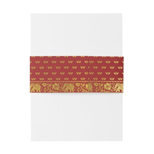 Olifanten, Lotus Flower & Mundap Boog Huwelijk Uitnodigingen Wikkel (Achterkant Voorbeeld)