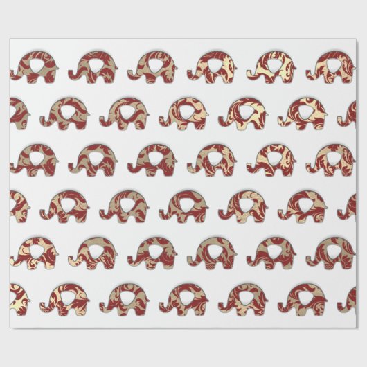 Olifanten Lux Oriental Burgund Champaigne Gold VIP Cadeaupapier (Vlak)