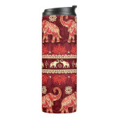 Olifanten maart: speels naadloos patroon. thermosbeker (Gedraaid links)