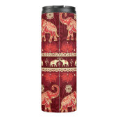 Olifanten maart: speels naadloos patroon. thermosbeker (Achterkant)