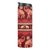 Olifanten maart: speels naadloos patroon. thermosbeker (Geroteerd rechts)