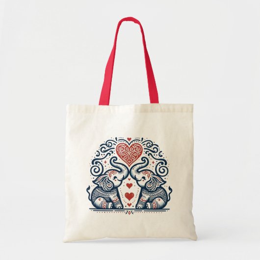 Olifanten Mandala Liefde Tote Bag (Voorkant)