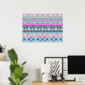 Olifanten met Aztec Pattern Beauful Poster (Thuiskantoor)