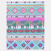 Olifanten met Aztec Pattern Fleece Deken (Voorkant)
