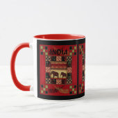 Olifanten met Indiase etnische patchwork  Mok (Links)