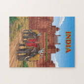 Olifanten met ruiters legpuzzel (Horizontaal)