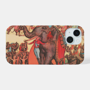 Olifanten met vrouwen en trainer die aan hun bek h iPhone 15 case