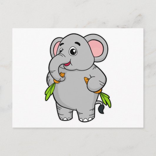 Olifanten met Wortels Briefkaart (Voorkant)